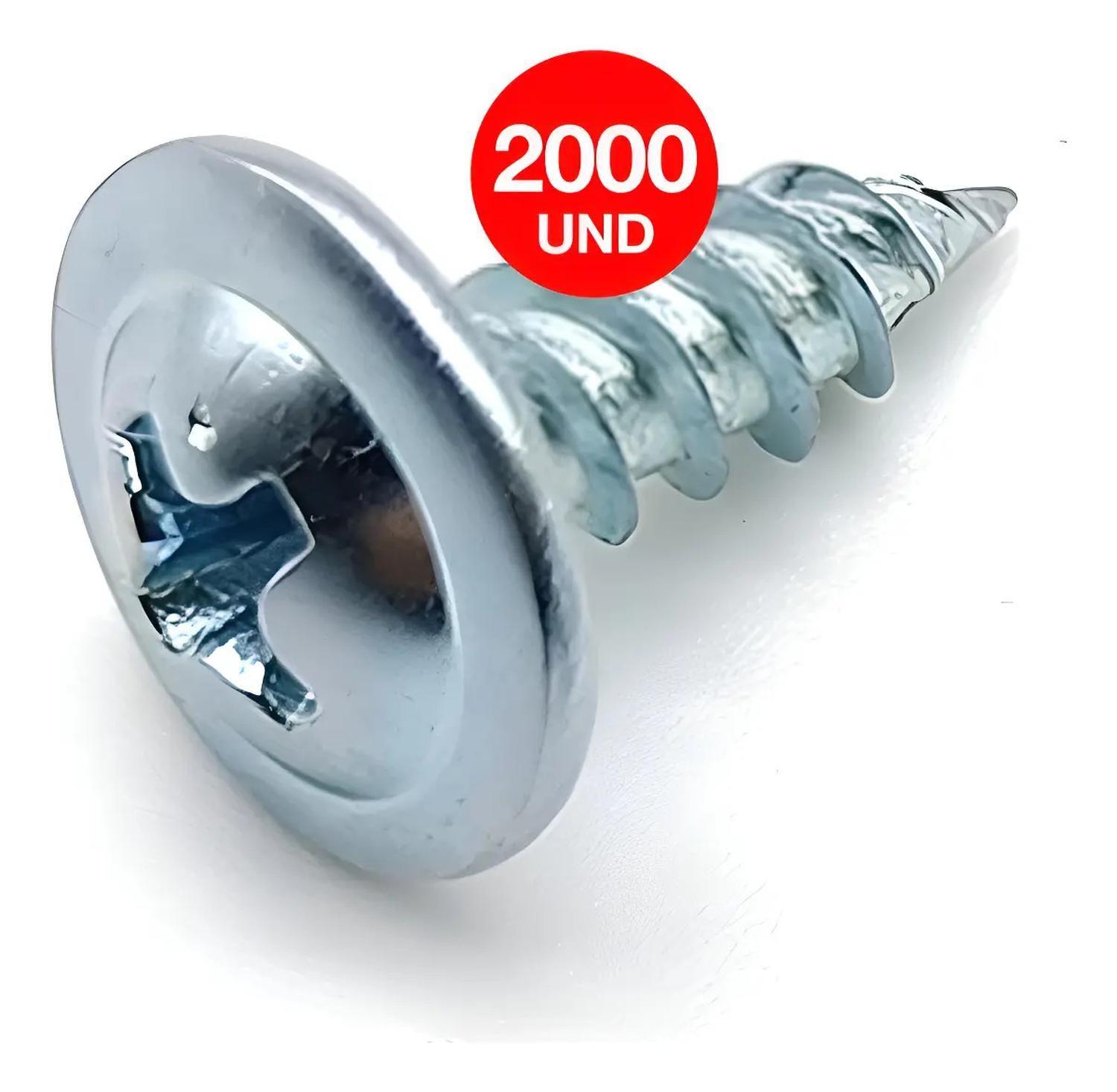2 Cajas Tornillo Lenteja Wisefix P/fina Zincado 8x1/2 2000u-1