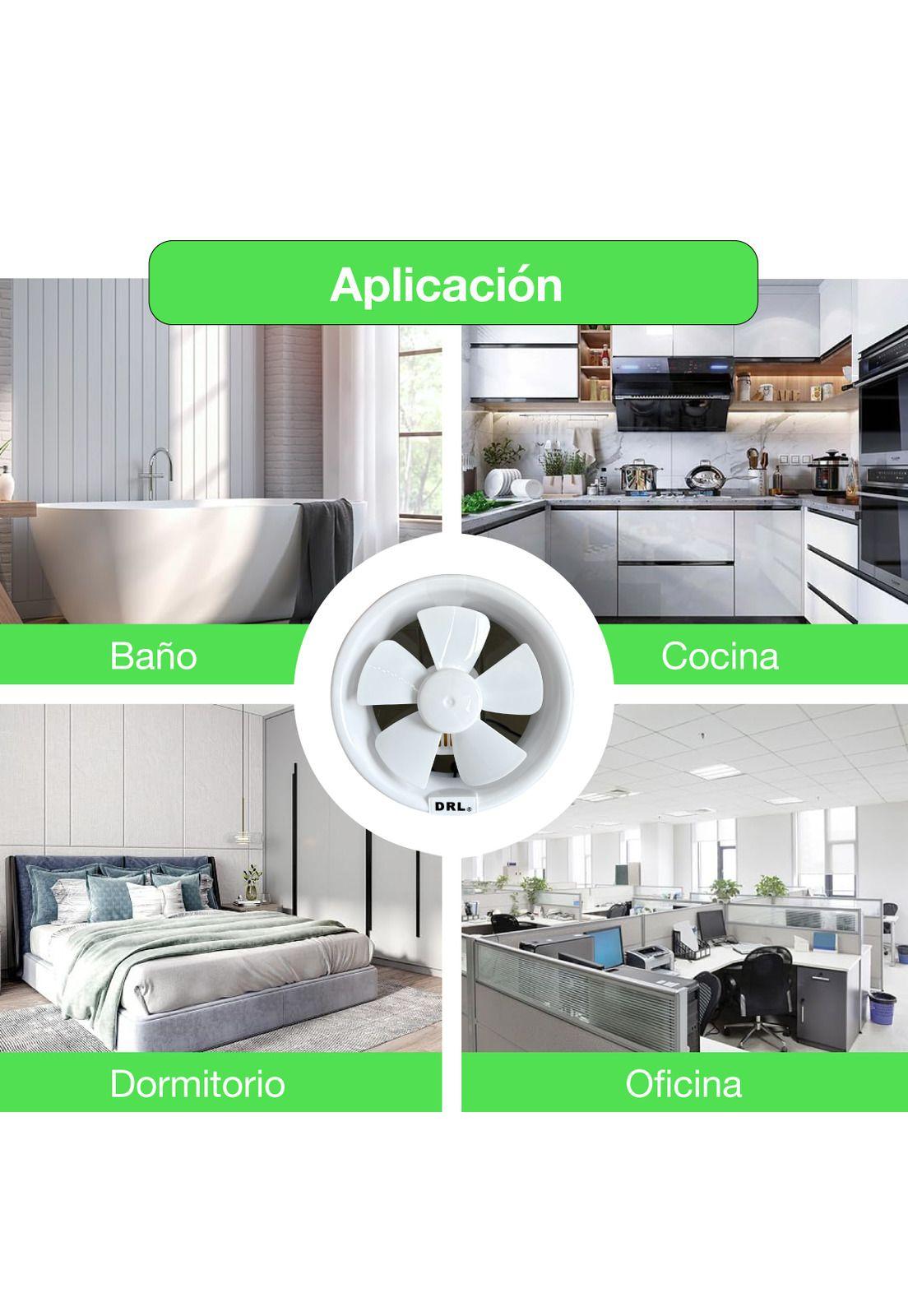 Extractor De Aire 8 Pulgadas Drl Redondo Baño Cocina Sec Blanco-8