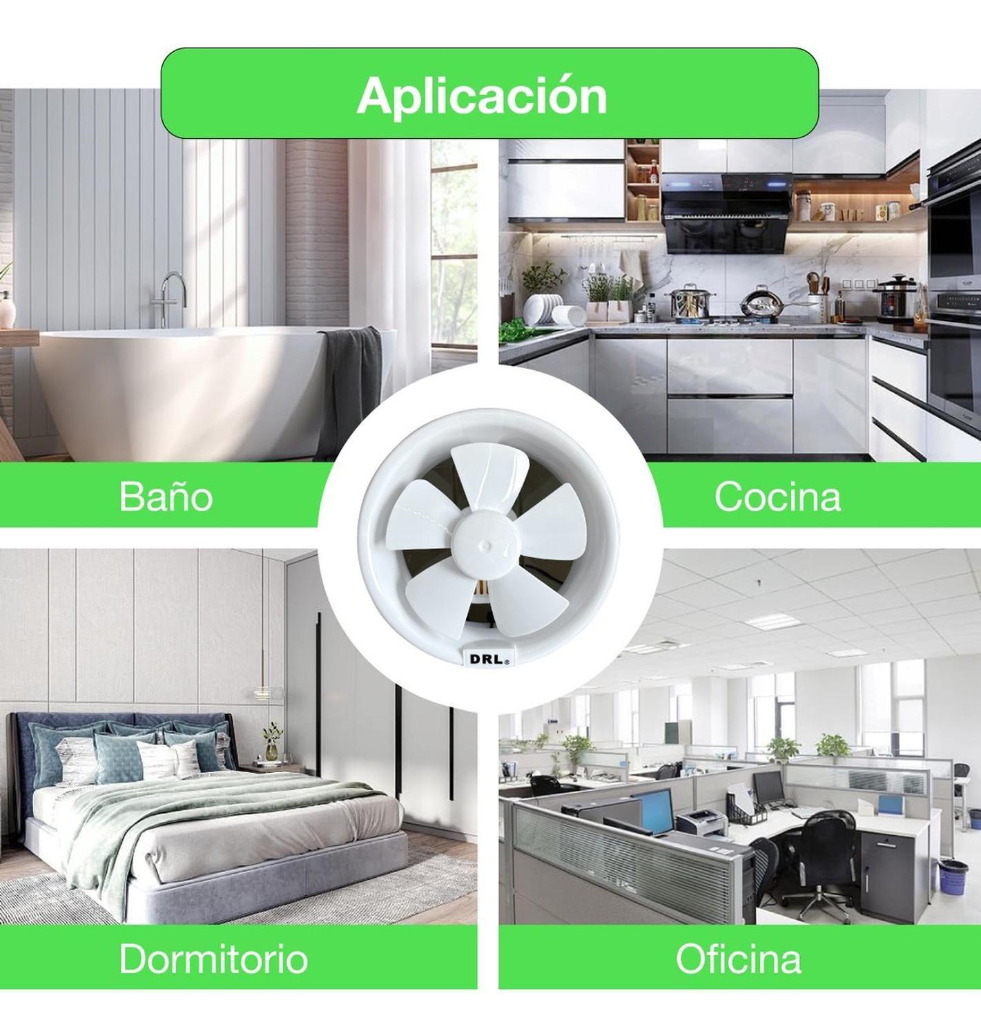 Extractor De Aire 8 Pulgadas Drl Redondo Baño Cocina Sec Blanco-9