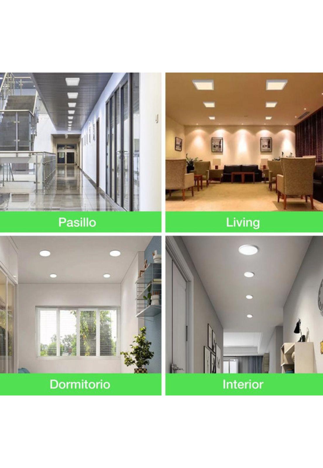 Panel Led Foco Plafón Sobrepuesto Redondo 12w 16cm Luz Fría Blanco-3