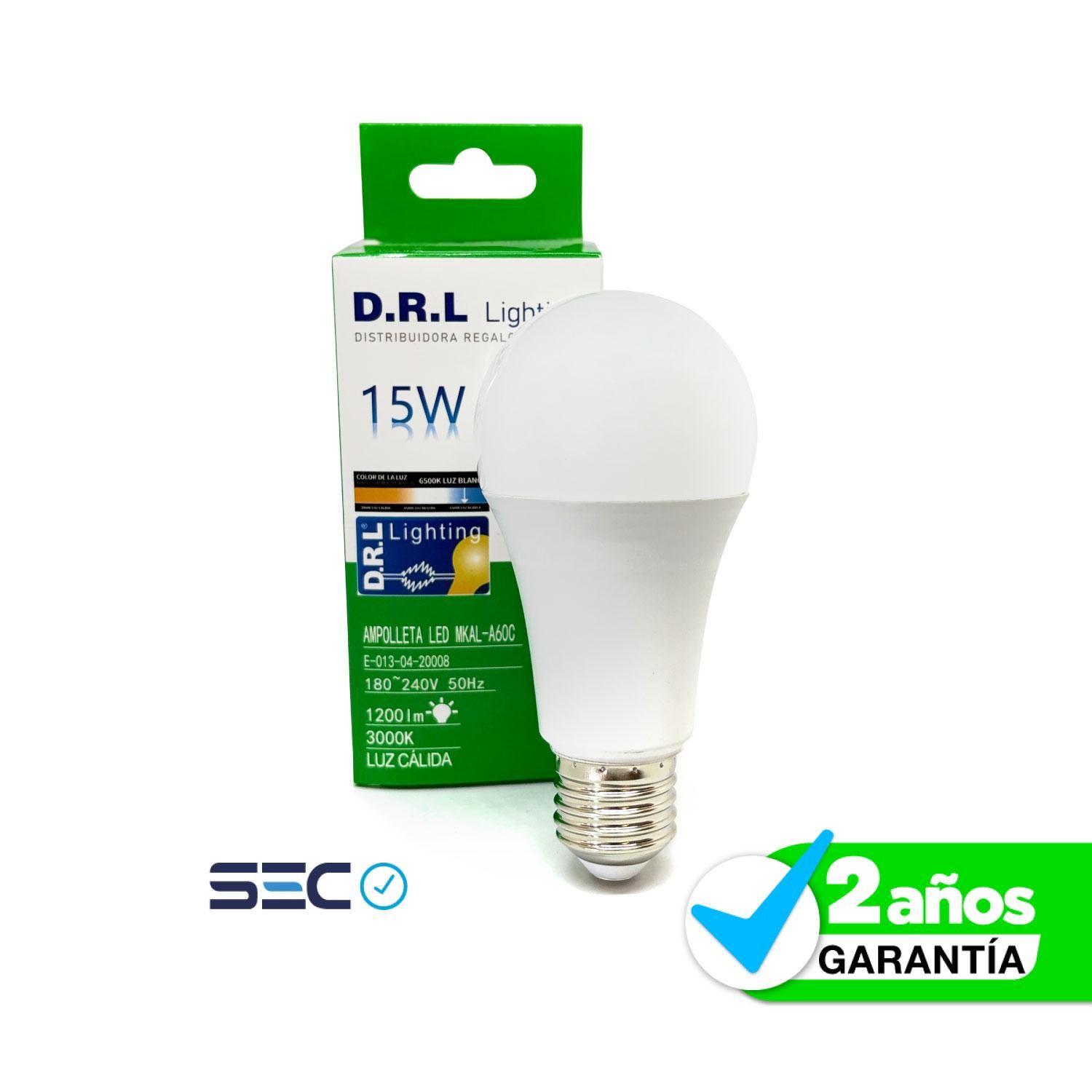 Pack 10 Ampolleta Led Drl 15w 1200lm Cálida Blanco Sec Blanco Cálido-2
