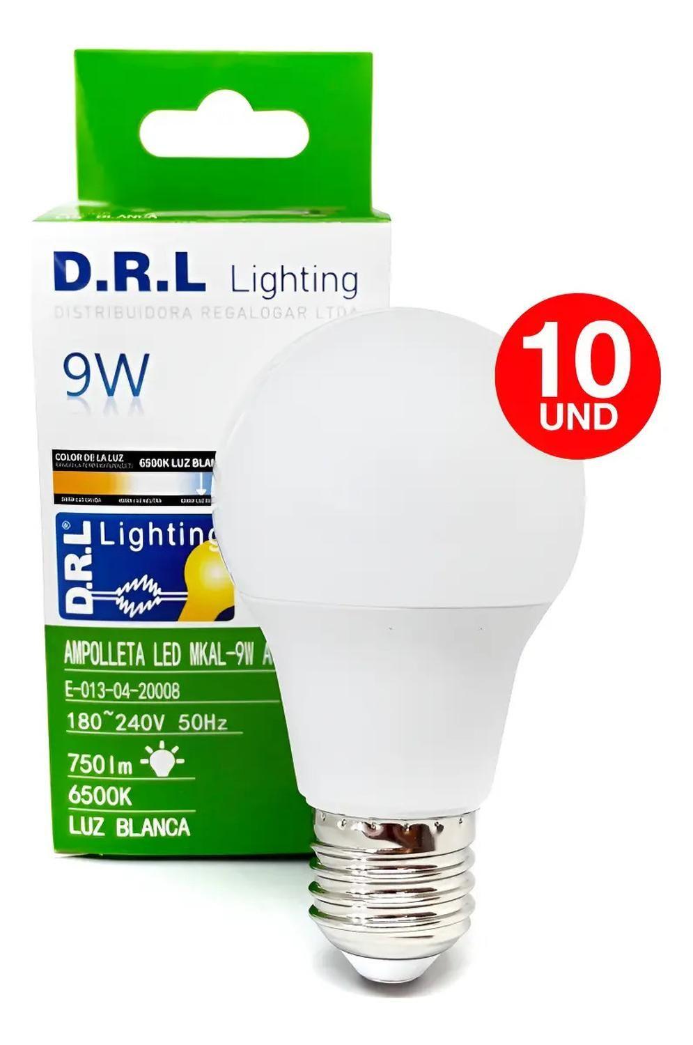 Pack 10 Ampolleta Led Drl 9w 750lm Cálida O Blanca Fría-1