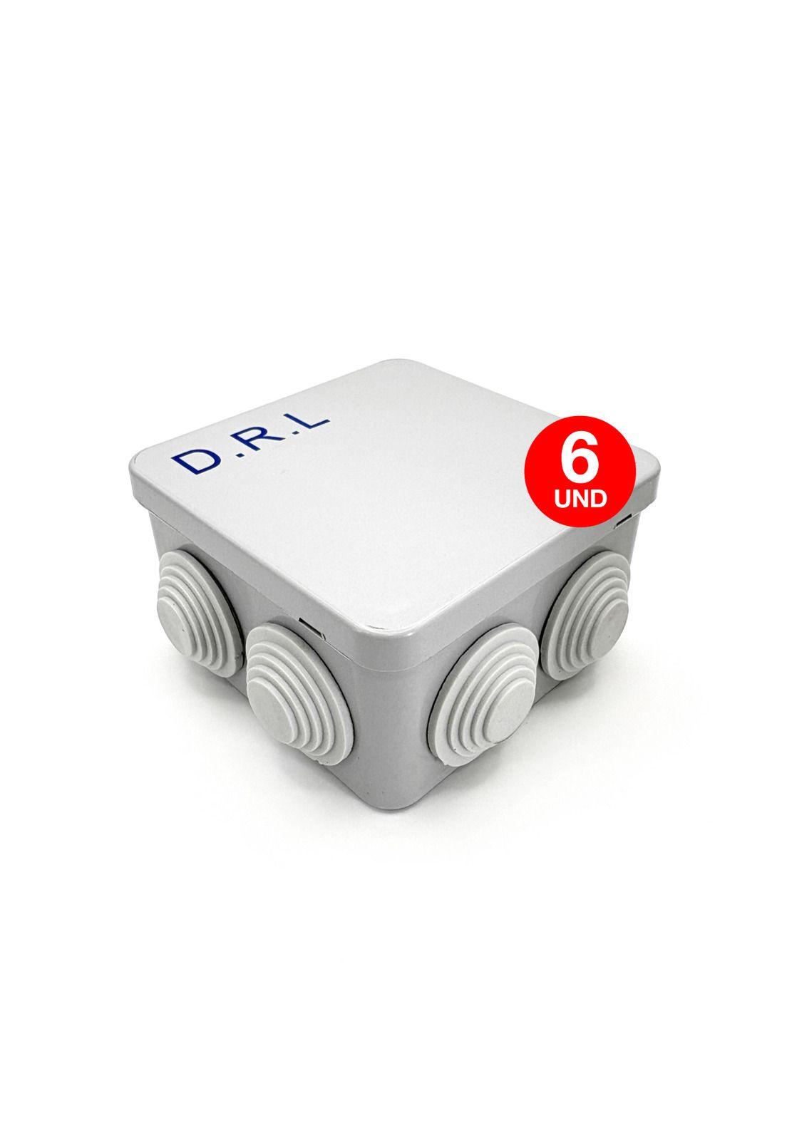 Pack 6 Caja Estanca Derivación Drl Ip40 85x85x50mm Conos Sec Gris-5