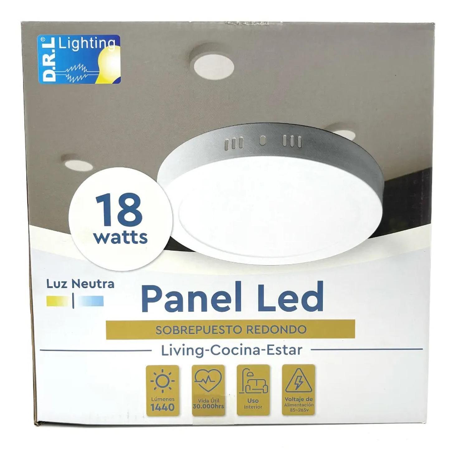 Pack 4 Panel Led Foco Plafón Backlite Sob Redondo 18w 4500k Blanco-2