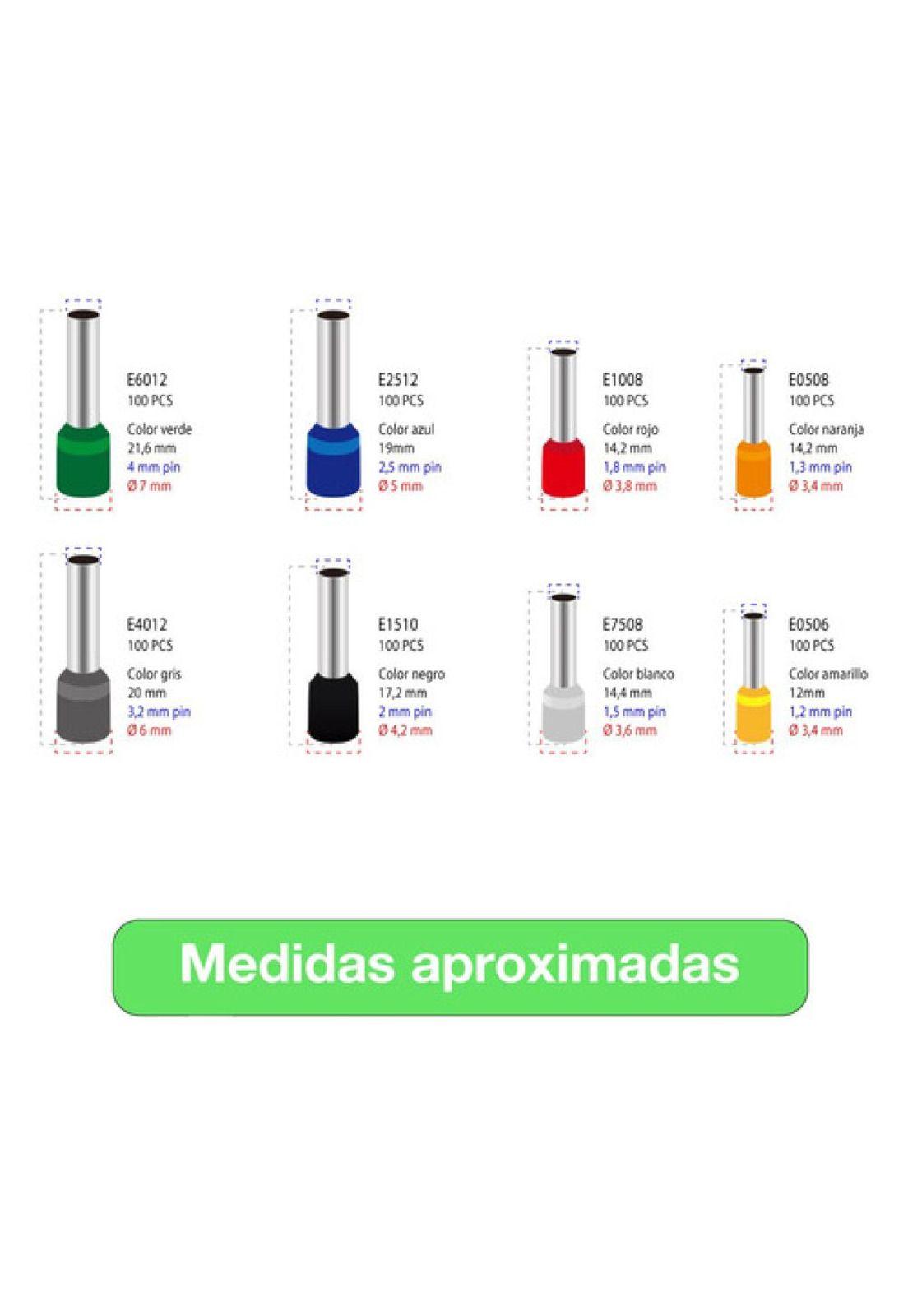Kit Terminales Eléctricos Ferrules Conector 800 Pc 8 Medidas-2