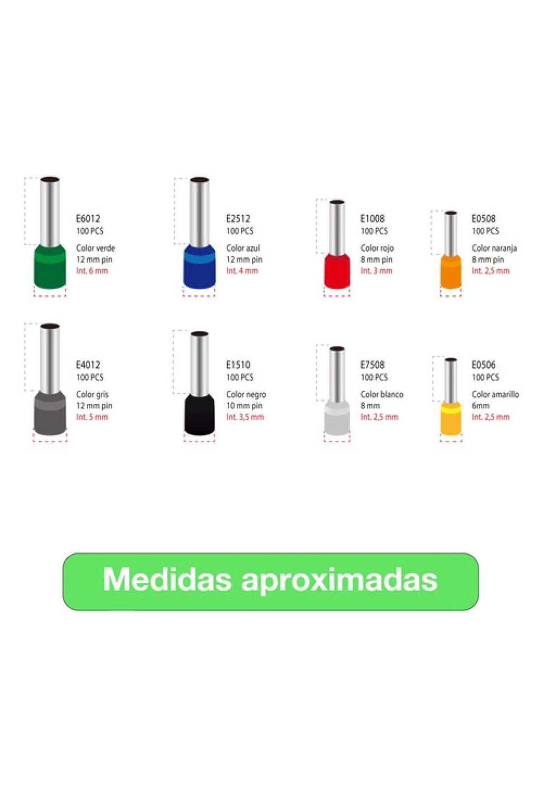 Kit Terminales Eléctricos Ferrules Conector 800 Pc 8 Medidas-3