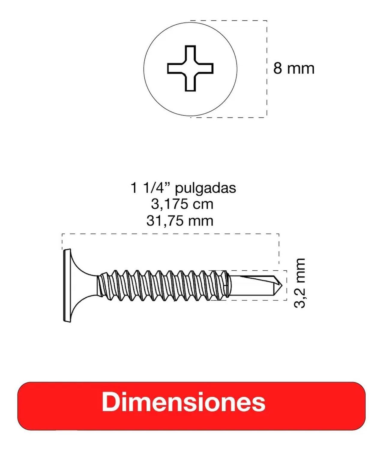 Tornillo Volcanita Wisefix Punta Broca Zincado 6x1 1/4 100u-4