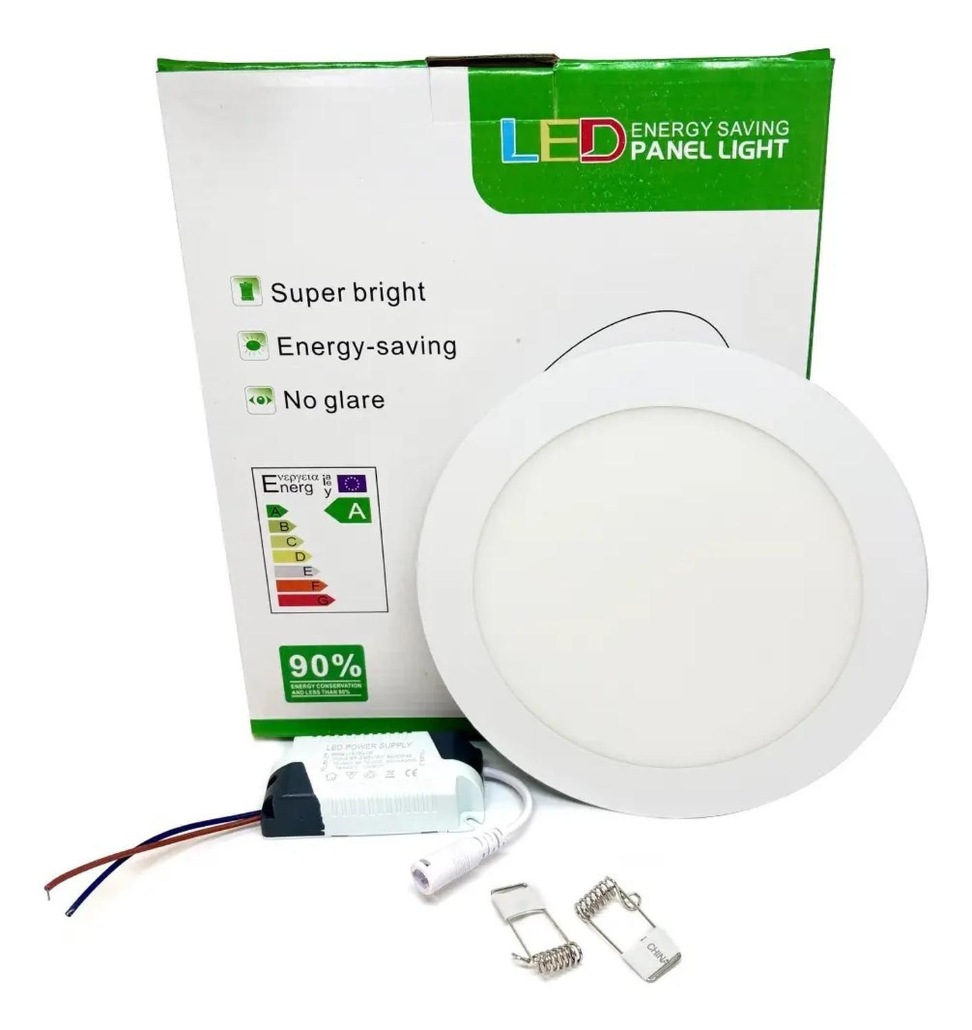 Panel Led Foco Plafón Empotrado Redondo 15w 19cm Luz Fría-3