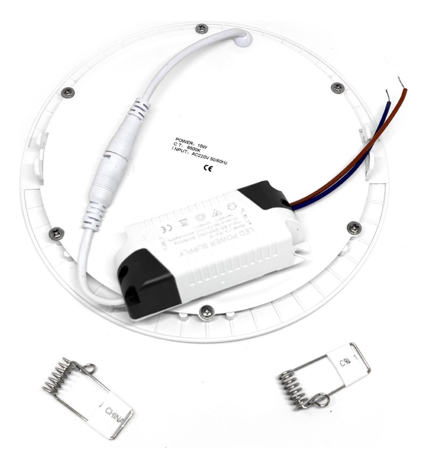 Panel Led Foco Plafón Empotrado Redondo 15w 19cm Luz Fría-4