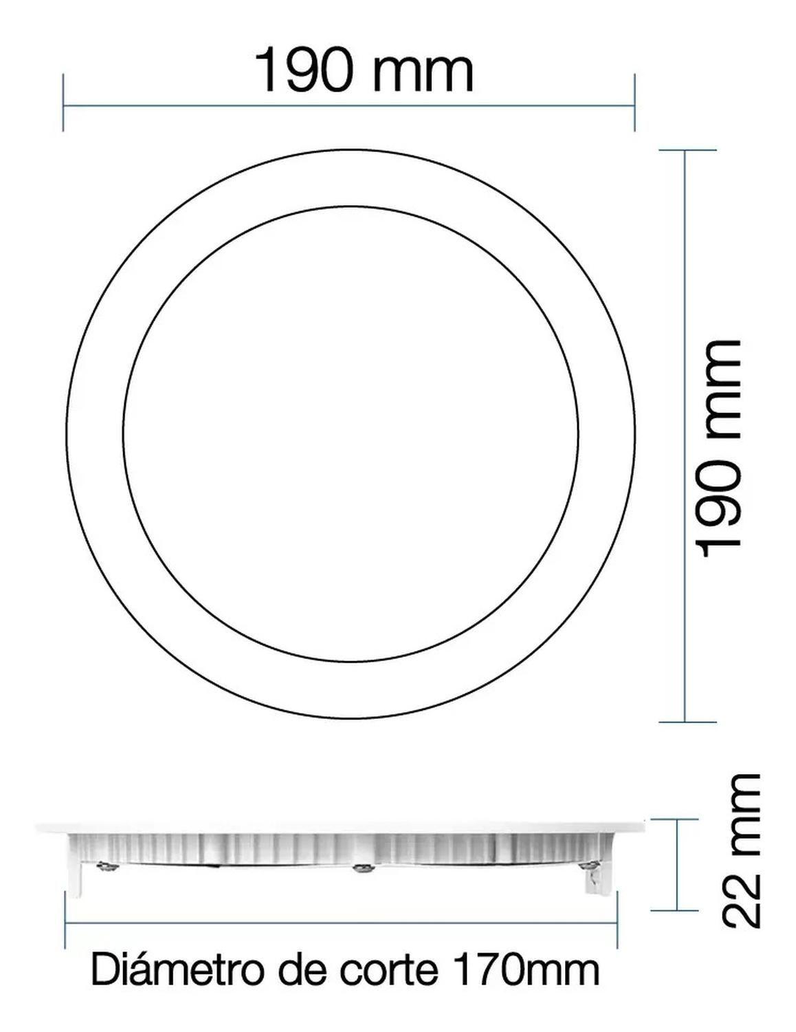 Panel Led Foco Plafón Empotrado Redondo 15w 19cm Luz Fría-5