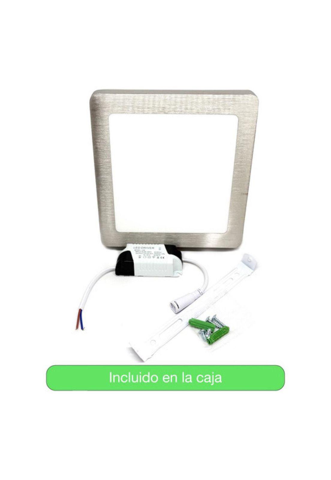 Panel Led Plafón Sobrepuesto Cuadrado Satinado 12w Neutra Satinado-2