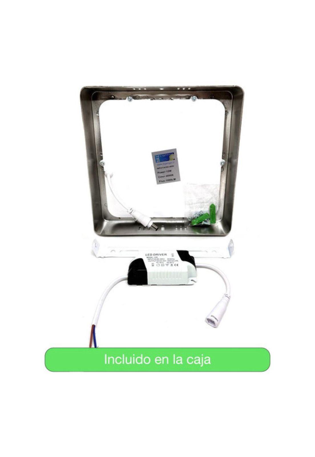 Panel Led Plafón Sobrepuesto Cuadrado Satinado 12w Neutra Satinado-3
