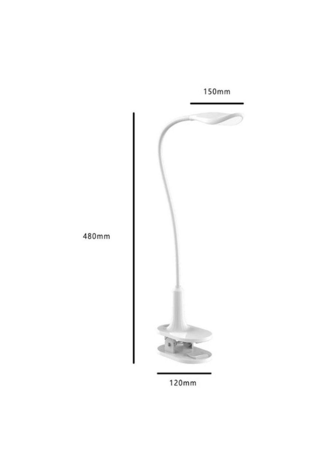 Lámpara De Mesa Clip Drl Recargable Clip Luz Fría Touch Usb Blanco Blanco-3