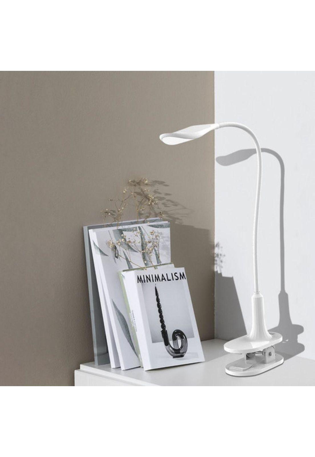 Lámpara De Mesa Clip Drl Recargable Clip Luz Fría Touch Usb Blanco Blanco-4