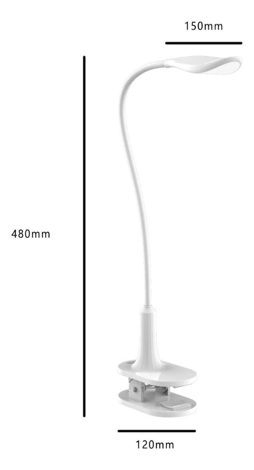 Lámpara De Mesa Clip Drl Recargable Clip Luz Fría Touch Usb Blanco-2