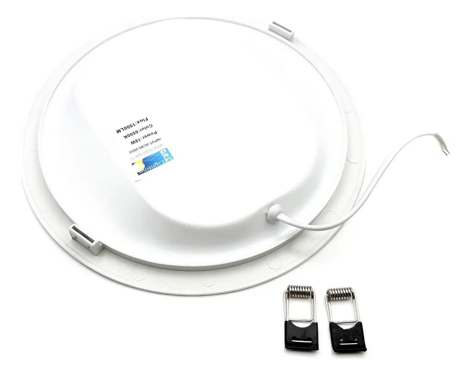 Panel Led Foco Plafón Backlight Empotrado Redondo 18w 6500k Blanco-3