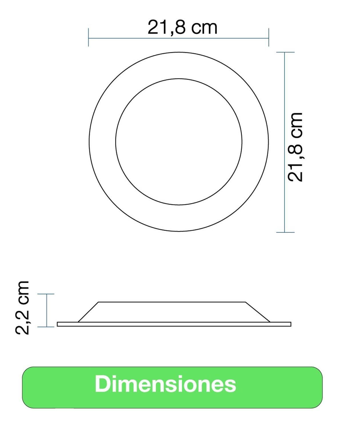 Panel Led Foco Plafón Backlight Empotrado Redondo 18w 6500k Blanco-5