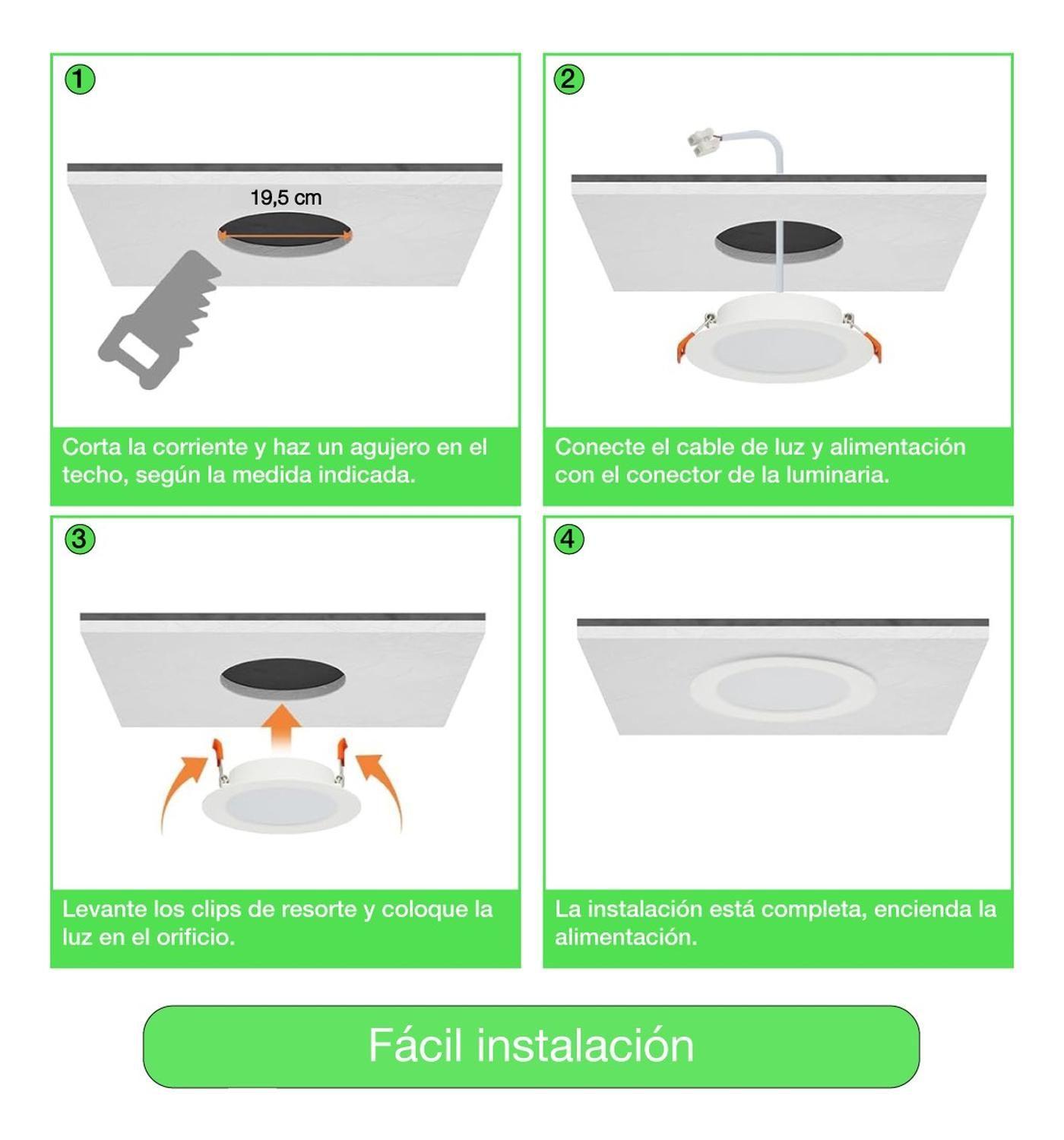 Panel Led Foco Plafón Backlight Empotrado Redondo 18w 6500k Blanco-6
