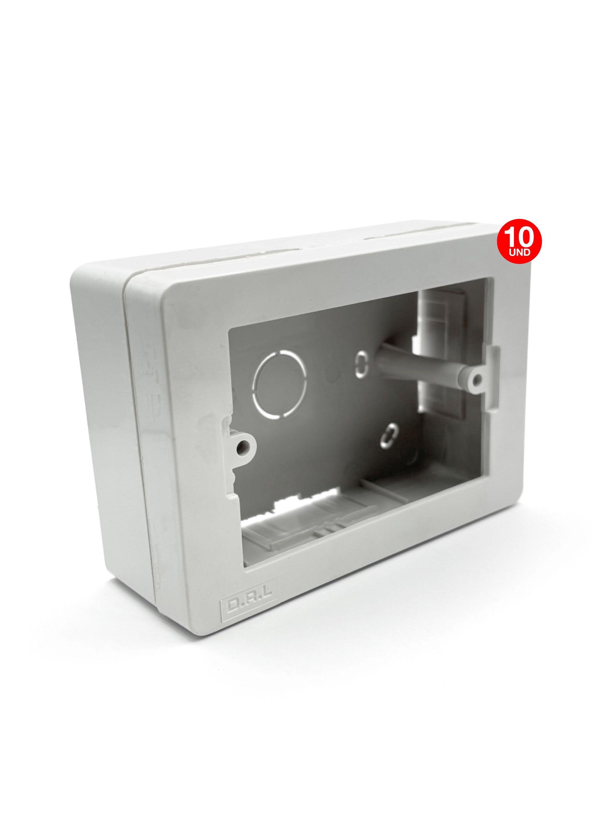 Pack 10 Caja Chuqui Sobrepuesta Pvc C/tornillos Certificada Blanco-0