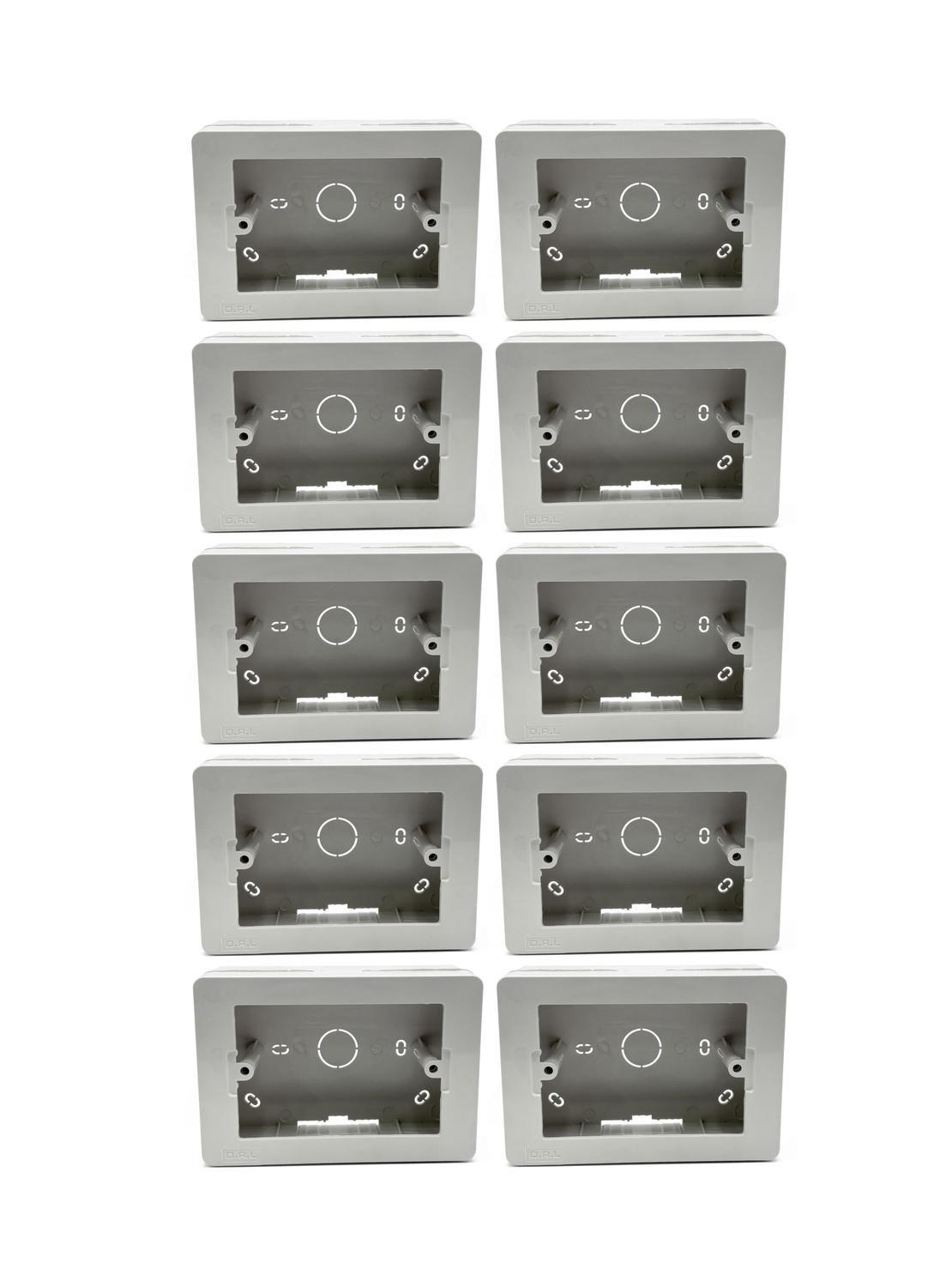 Pack 10 Caja Chuqui Sobrepuesta Pvc C/tornillos Certificada Blanco-0
