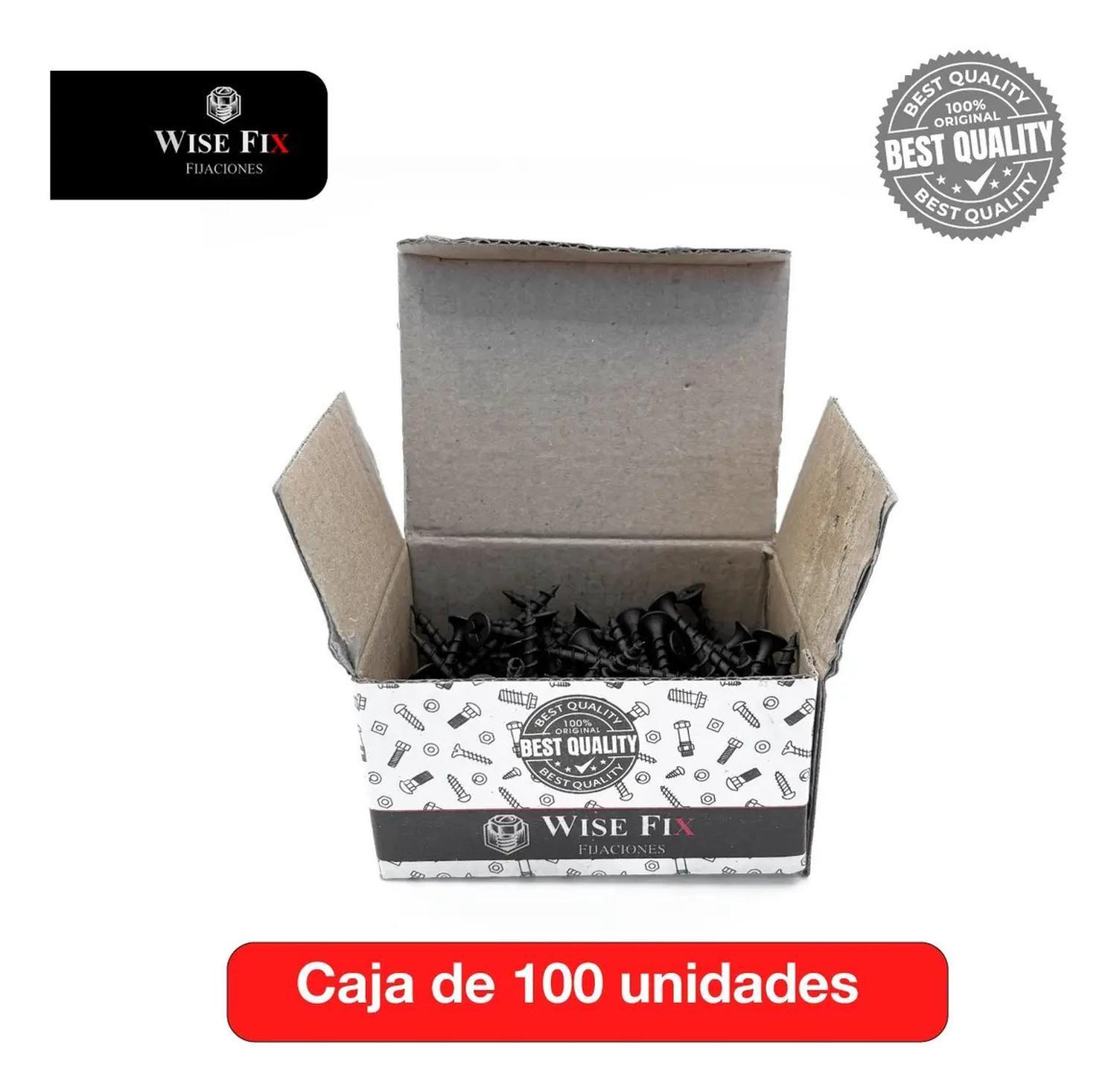Tornillo Volcanita Wisefix P/fina Crs Negro 6x1 5/8 100u-3