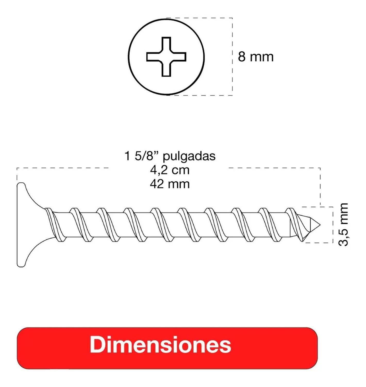 Tornillo Volcanita Wisefix P/fina Crs Negro 6x1 5/8 100u-4
