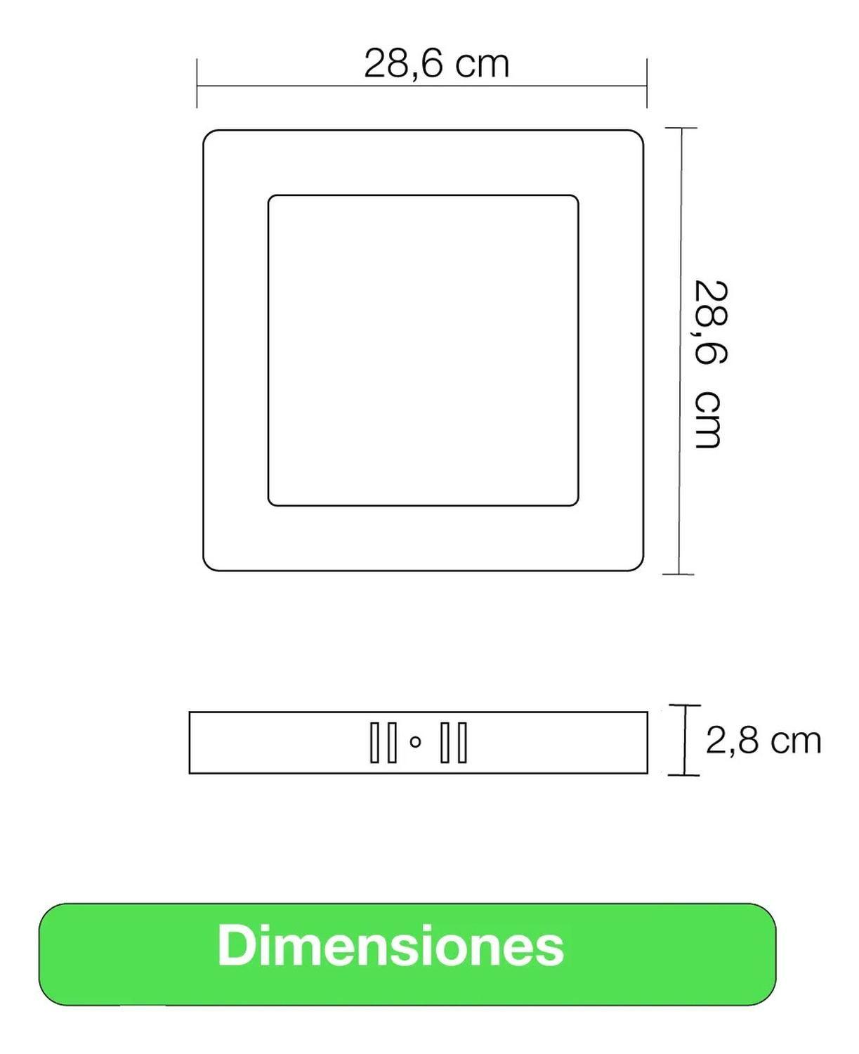 Pack 4 Panel Led Foco Plafón Backlite Sob Cuadrado 24w 6500k Blanco-5
