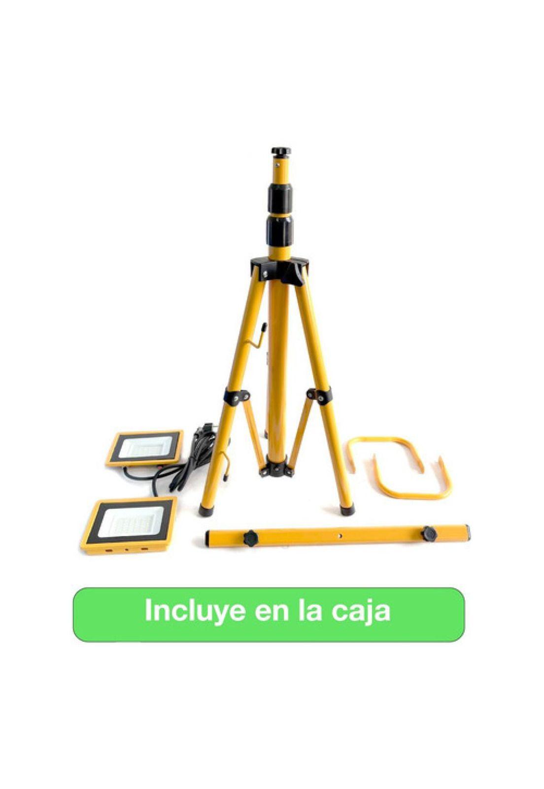 Proyector Led Con Trípode 2x30w Ip65 Luz Fría Certificado Amarillo Blanco Frío-2
