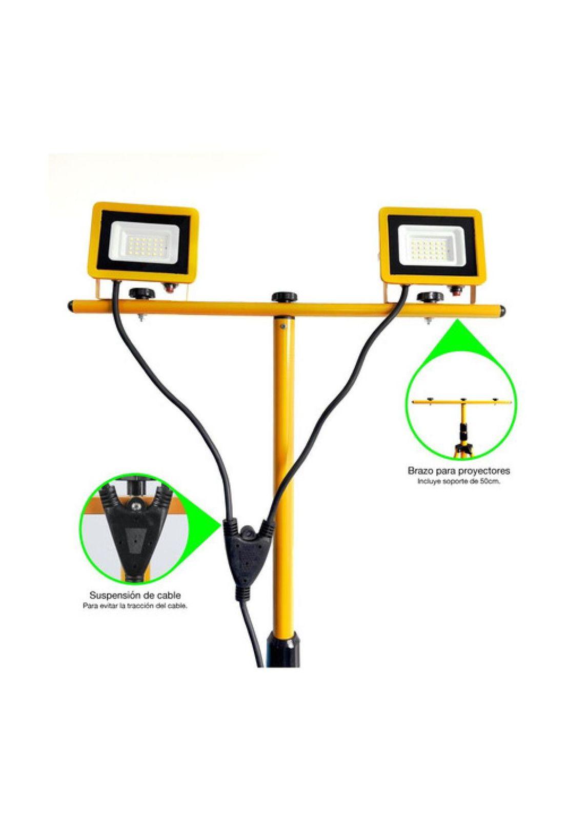 Proyector Led Con Trípode 2x30w Ip65 Luz Fría Certificado Amarillo Blanco Frío-5