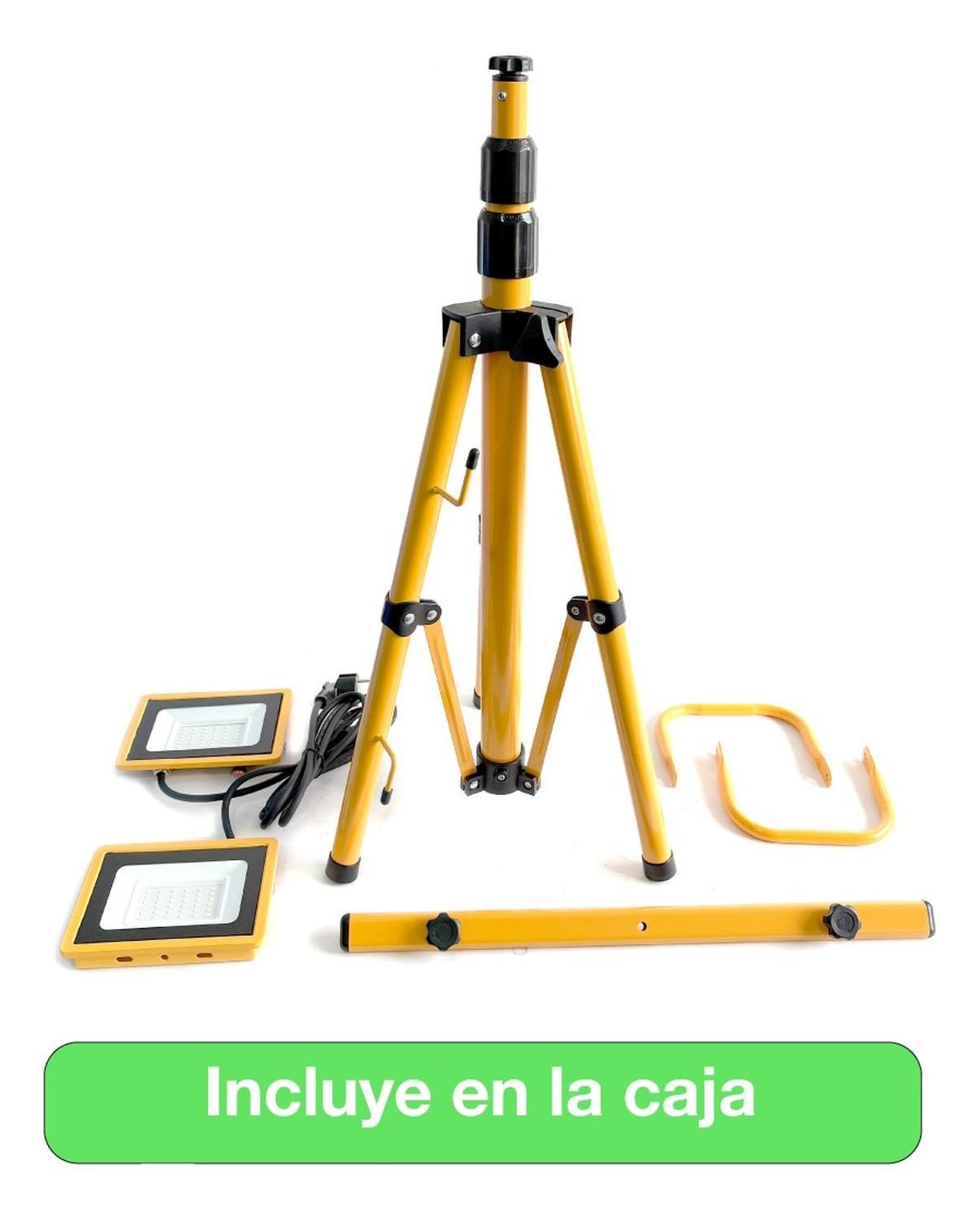 Proyector Led Con Trípode 2x30w Ip65 Luz Fría Certificado Amarillo Blanco Frío-2