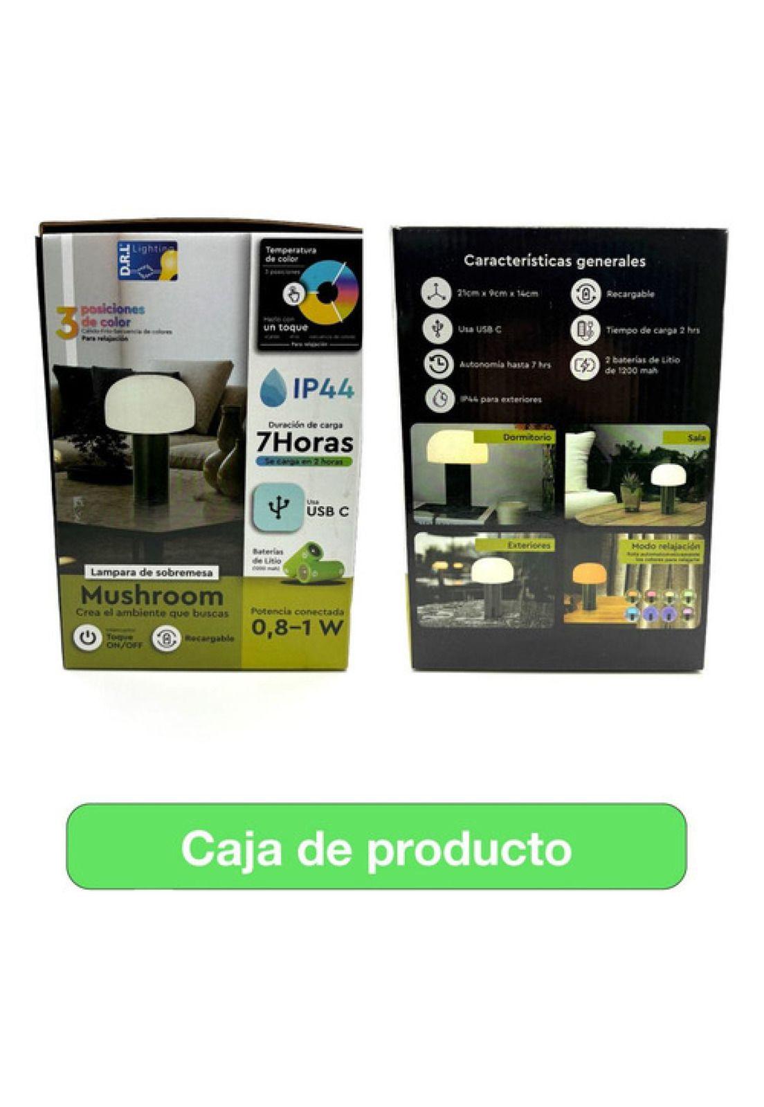 Lámpara Mushroom Interior Exterior Touch Rgb Ip44 Usb 7h Verde-2