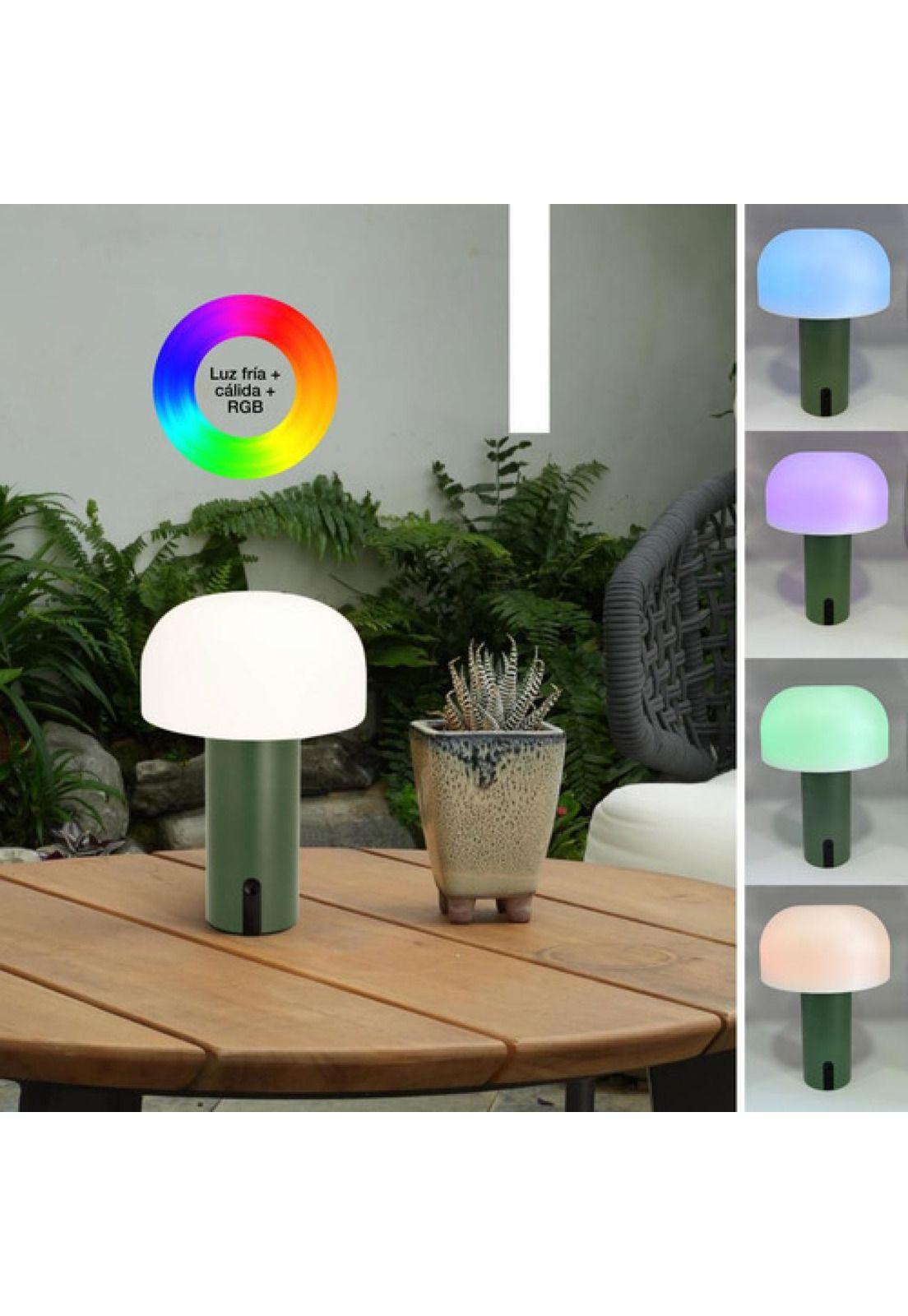 Lámpara Mushroom Interior Exterior Touch Rgb Ip44 Usb 7h Verde-4