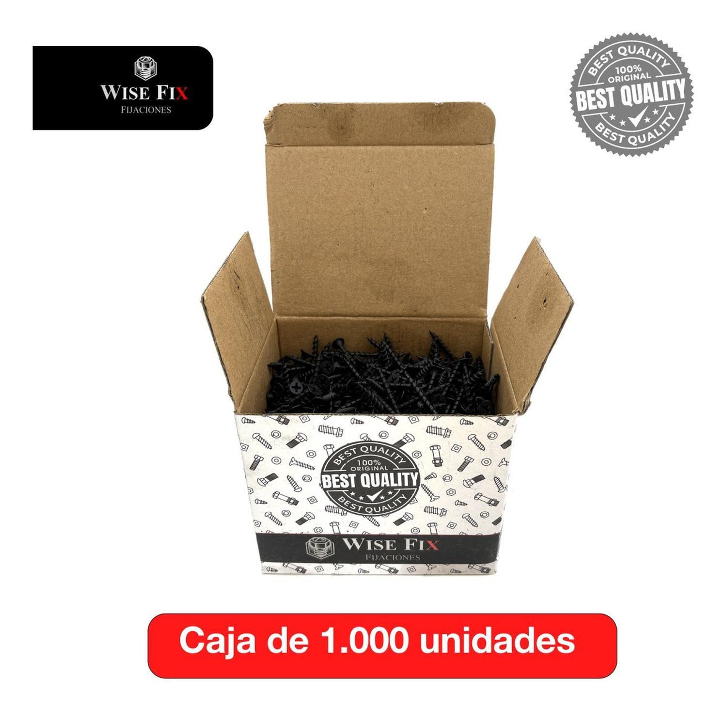 Tornillo Volcanita Wisefix P/fina Crs Negro 6x1 1/4 1000u-3