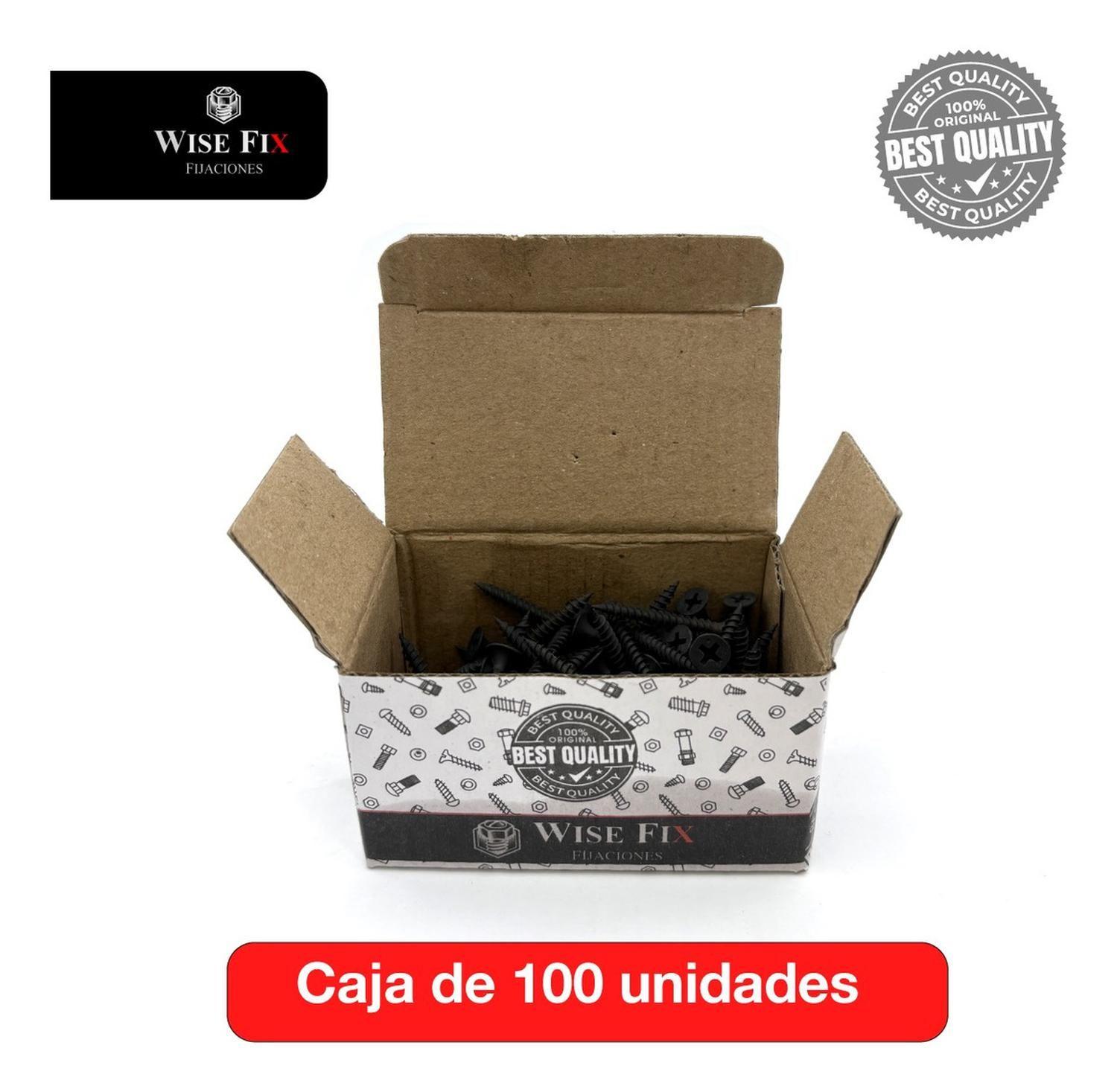 Tornillo Volcanita Wisefix Hi/fino P/fina Negro 6x1 1/4 100u-3