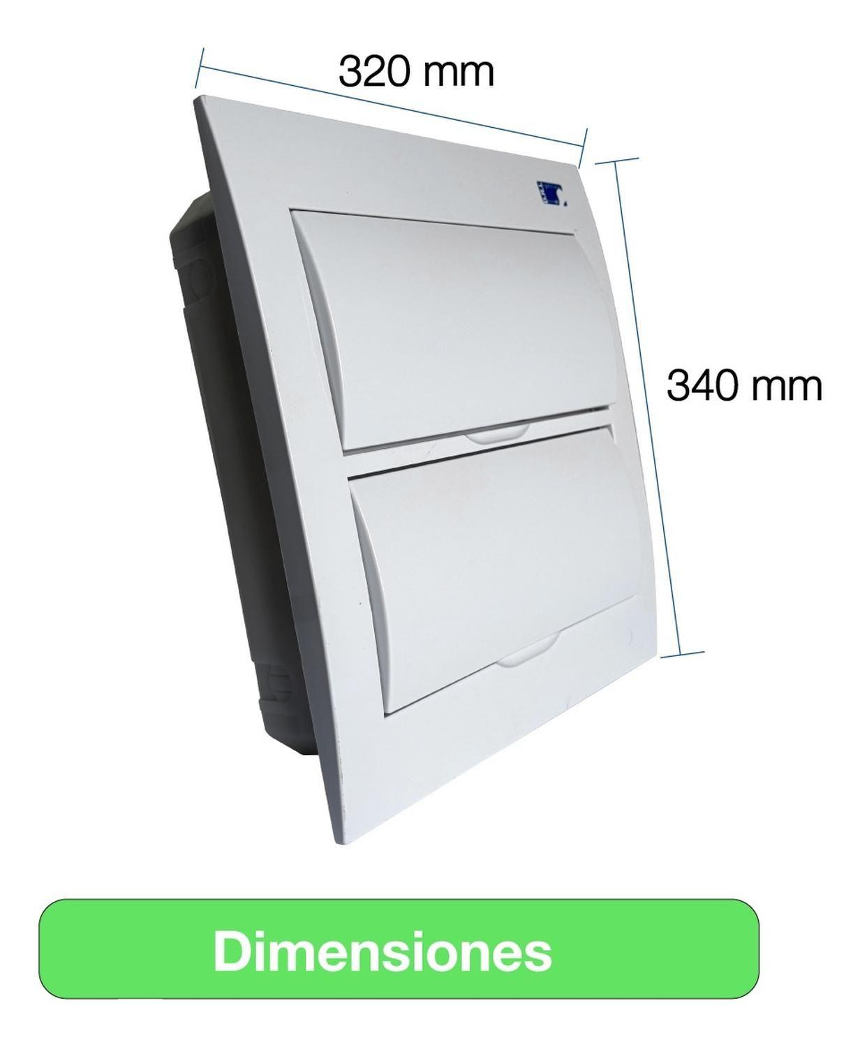 Tablero Eléctrico Embutido Drl 24 Modulos Tapa Blanca Sec-6