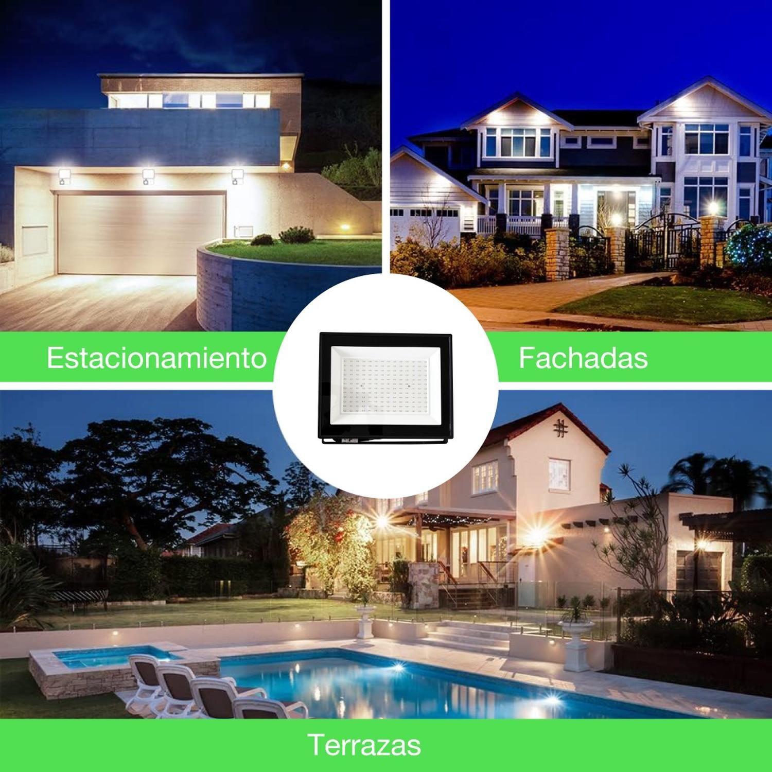 Foco Proyector Led Reflector 300w Ip65 Ik08 Luz Blanca Sec Negro Blanco Frío-5