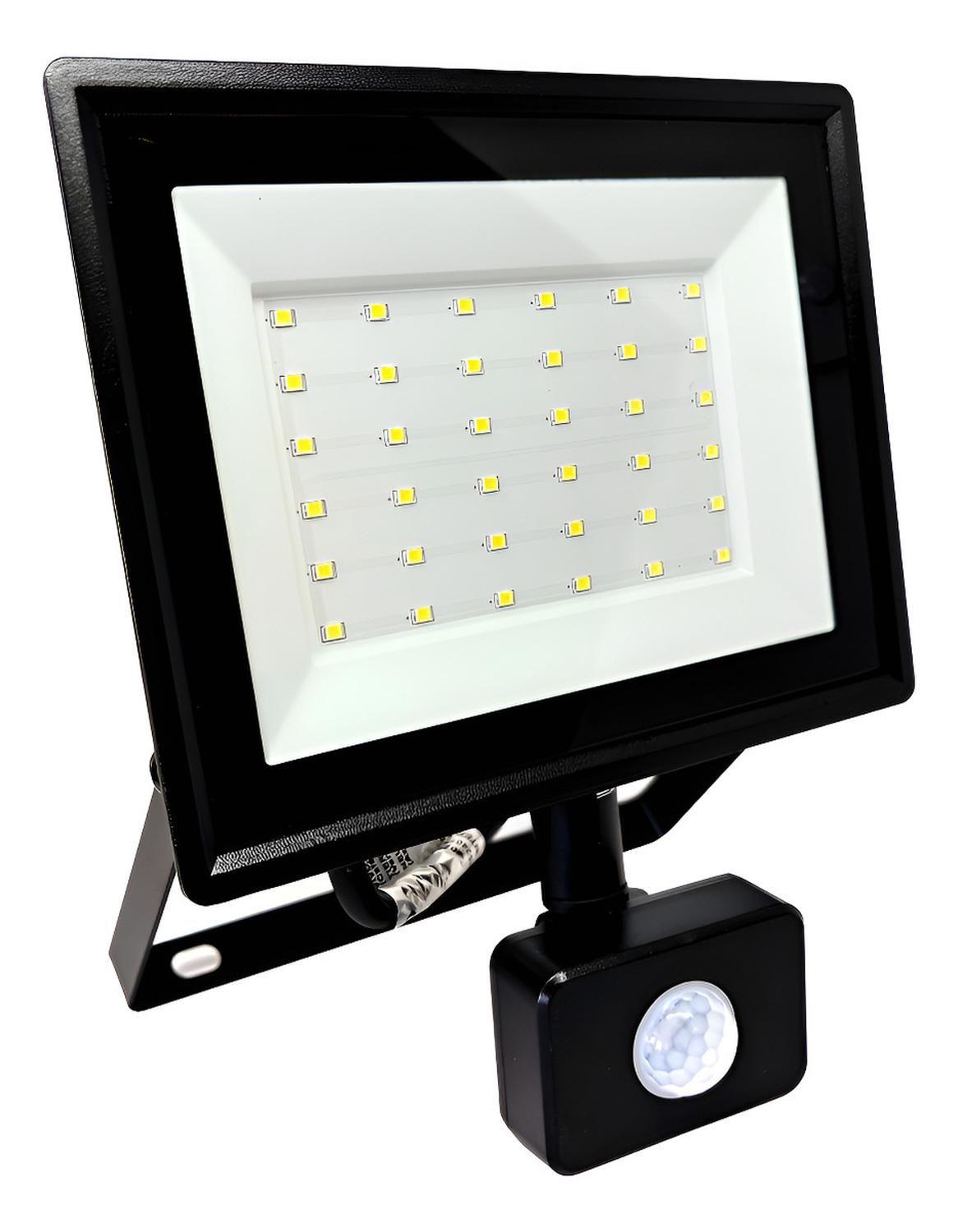 Foco Proyector Led Reflector Con Sensor 50w Ip65 Luz Blanca-0