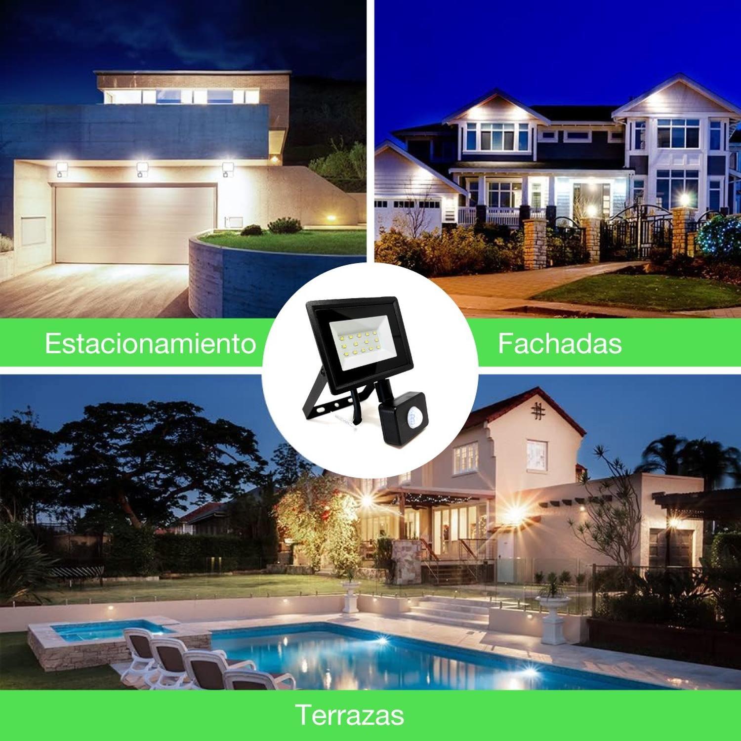 Foco Proyector Led Reflector Con Sensor 50w Ip65 Luz Blanca-4