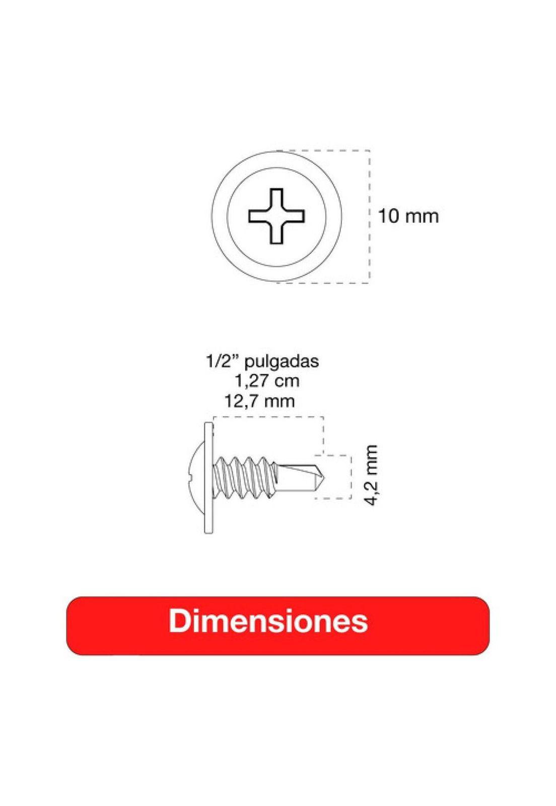20 Caja Tornillo C/lenteja Wisefix P/broca 8x1/2 Zinc 20000u-3
