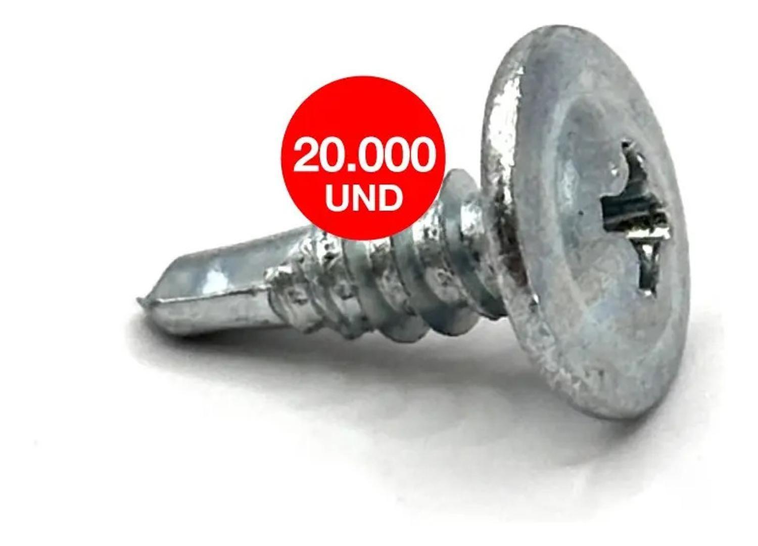 20 Caja Tornillo C/lenteja Wisefix P/broca 8x1/2 Zinc 20000u-0