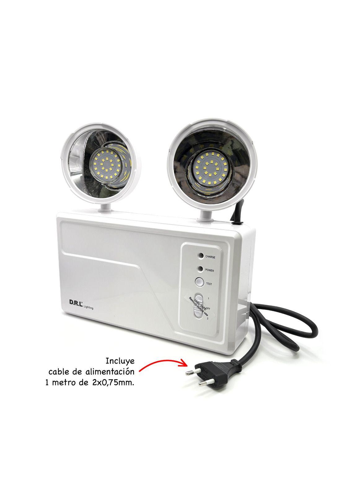 Lámpara Emergencia 2x Led 9,6w 720lm Recargable 220-240v Blanco-2