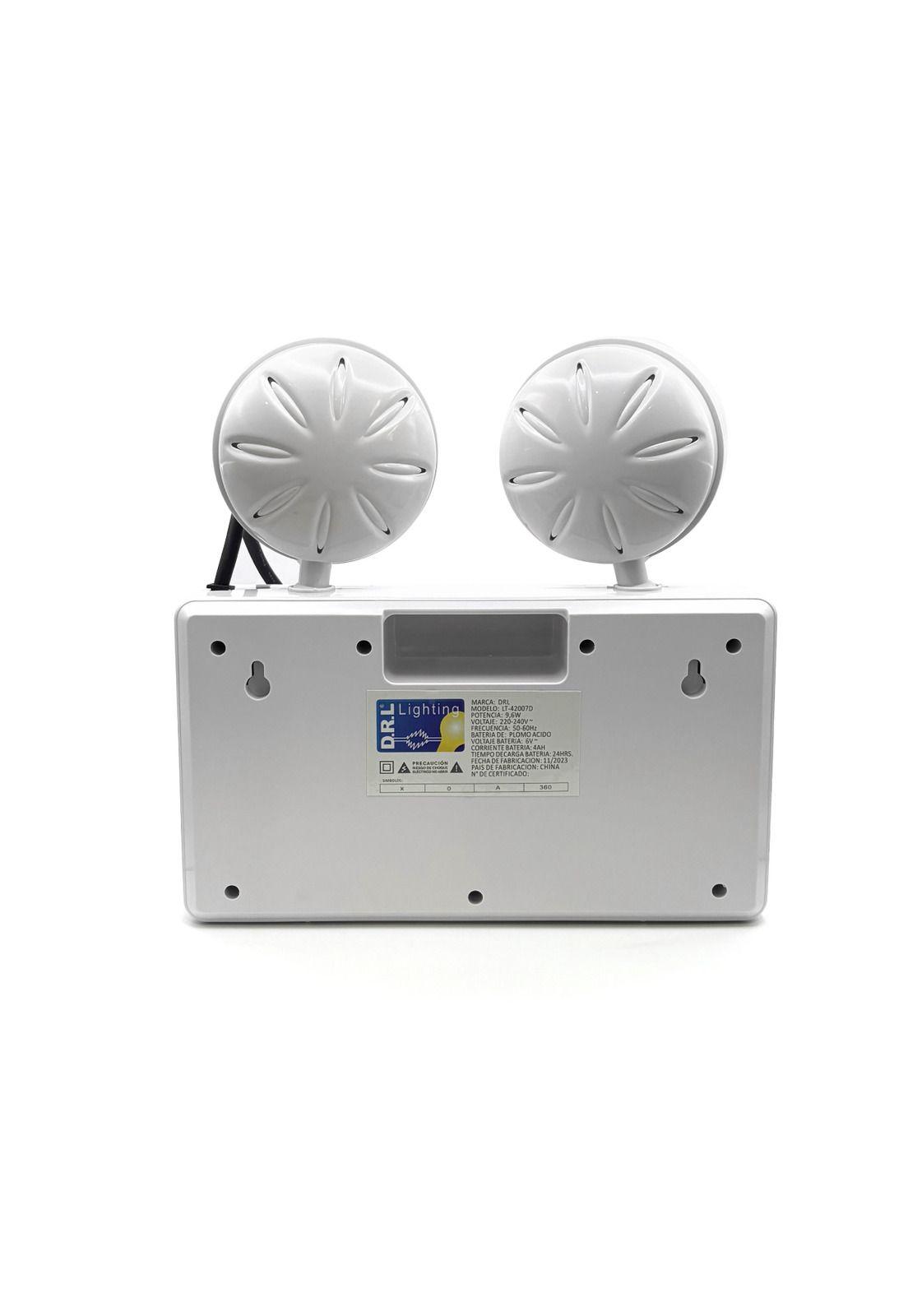 Lámpara Emergencia 2x Led 9,6w 720lm Recargable 220-240v Blanco-3