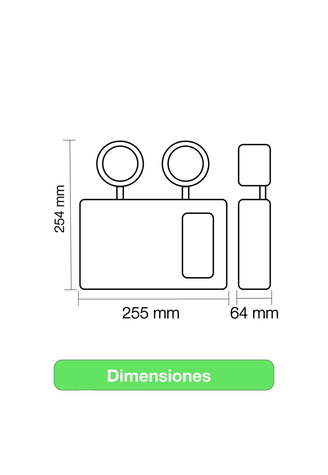 Lámpara Emergencia 2x Led 9,6w 720lm Recargable 220-240v Blanco-4