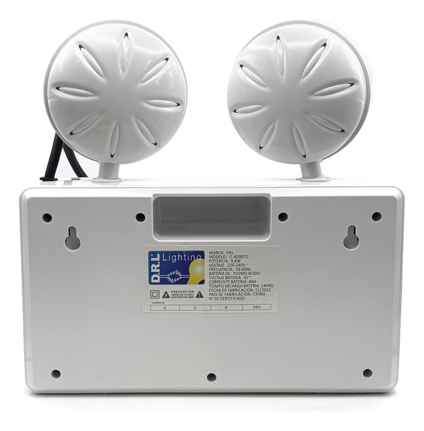 Lámpara Emergencia 2x Led 9,6w 720lm Recargable 220-240v Blanco-2