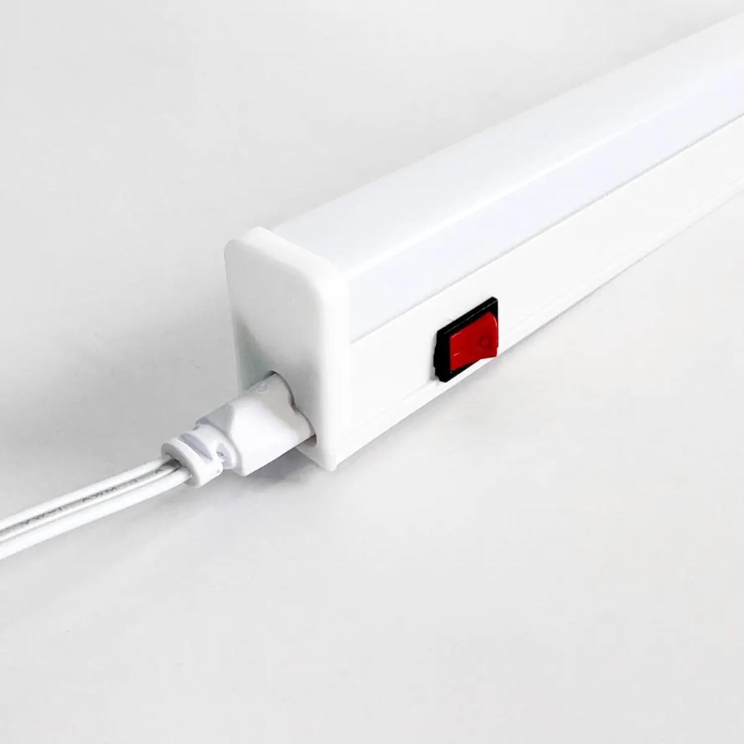 Pack 3 Canoa Regleta Led 9w T5 60cm Interruptor On/off 6500k Blanco Frío-3