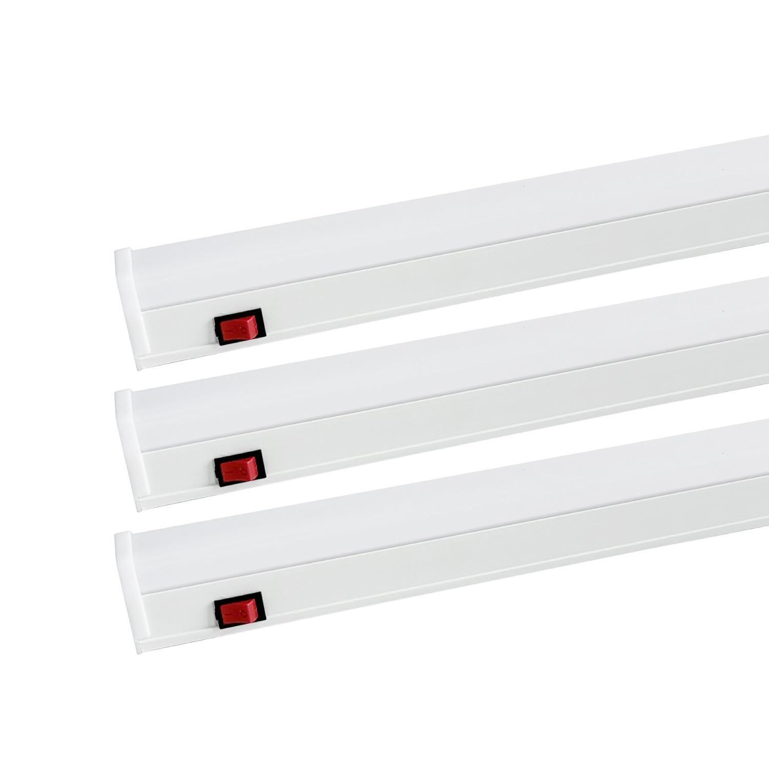 Pack 3 Canoa Regleta Led 9w T5 60cm Interruptor On/off 6500k Blanco Frío-0