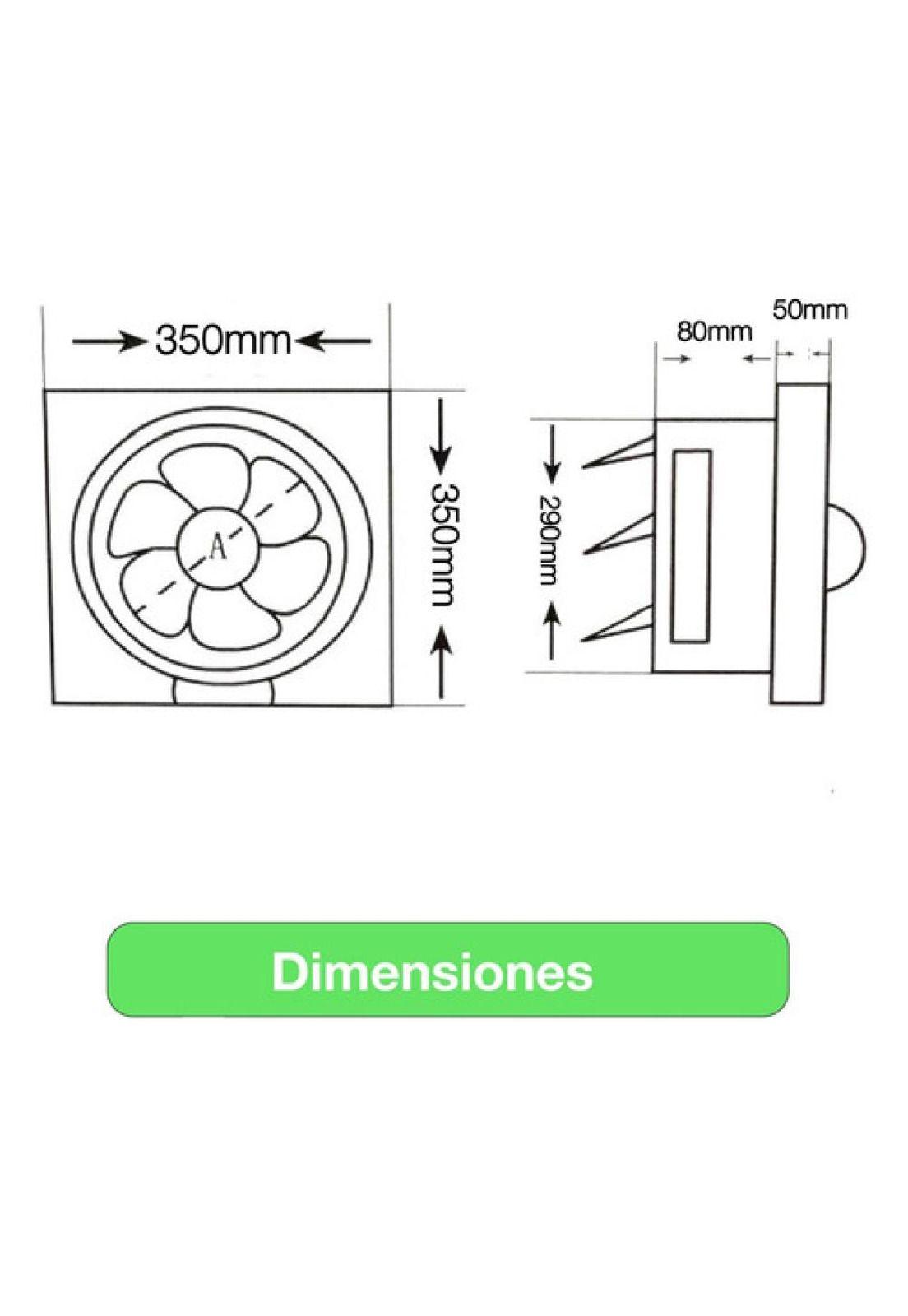 Extractor De Aire 10 Pulgadas Drl Cuadrado Baño Cocina Sec Blanco-6