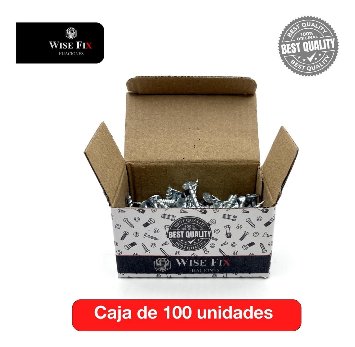 Tornillo Volcanita Wisefix P/fina Crs Zincado 6x1 1/4 100u-3