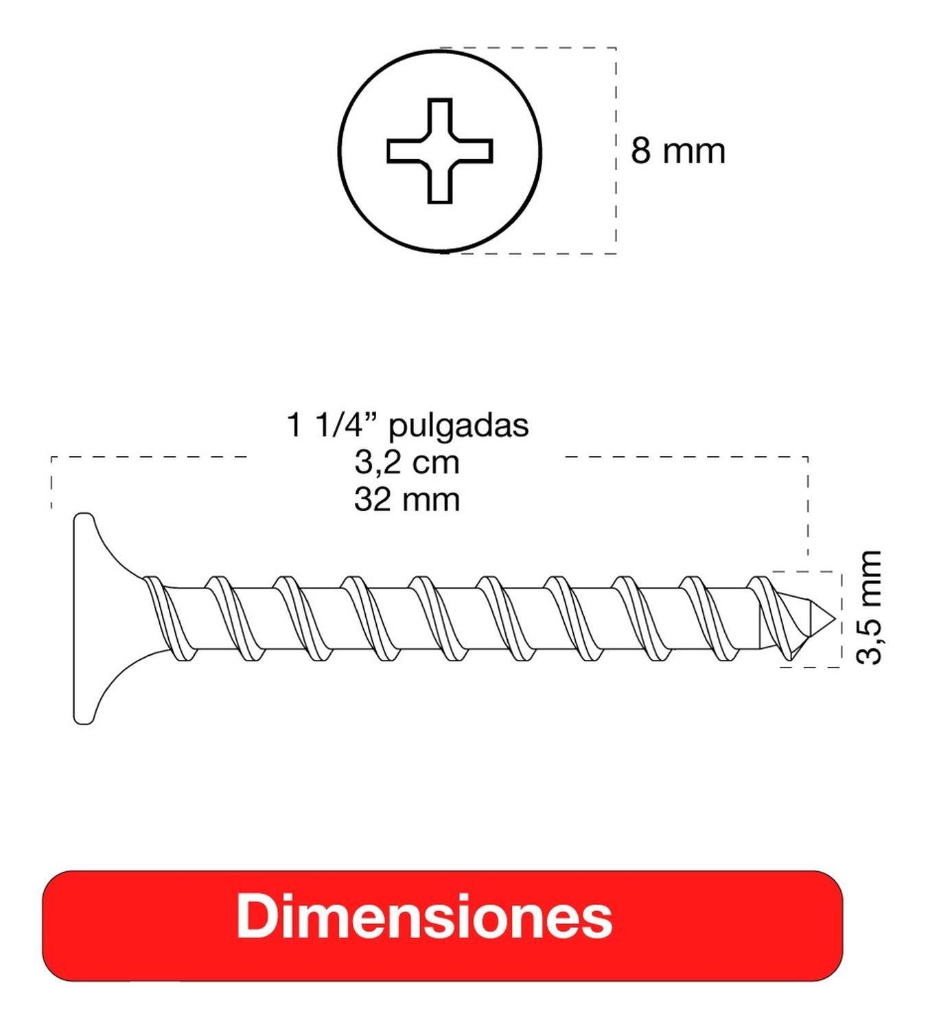 Tornillo Volcanita Wisefix P/fina Crs Zincado 6x1 1/4 100u-4