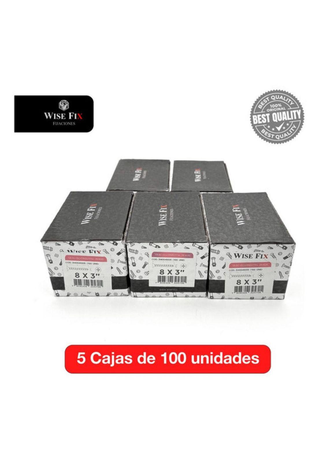 5 Cajas Tornillo Volcanita Wisefix P/fina Crs Negro 8x3 500-2